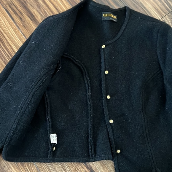 Geiger black waist jacket  fits like M, 100% wool - Picture 5 of 8